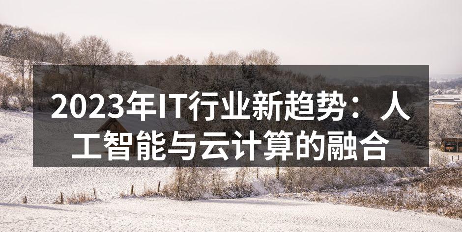 2023年IT行业新趋势：人工智能与云计算的融合